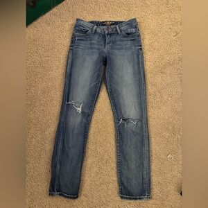 Lucky Brand Blue Skinny Jeans with Faded Distressing